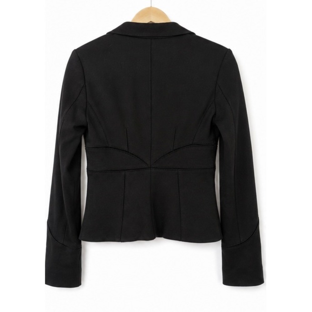 Robert Rodriguez Black Corset Hook & Eye Structured Blazer Jacket Size 4 - Picture 2 of 9